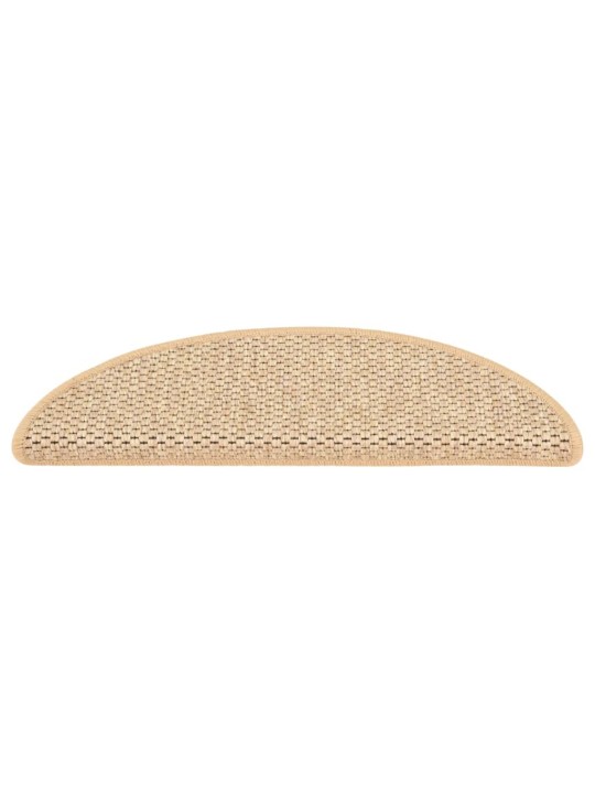 Samolepící nášlapy na schody vzhled sisal 15ks 56x17x3cm béžové