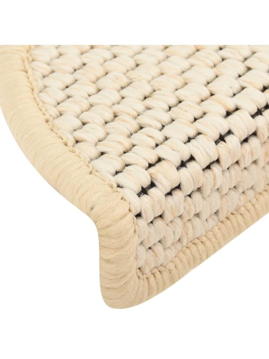 Samolepicí nášlapy na schody sisal 15 ks 56 x 17 x 3 cm berber