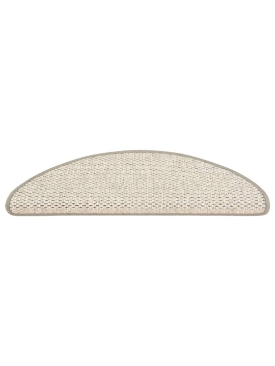 Samolepicí nášlapy na schody sisal 15 ks 65 x 21 x 4 cm platina