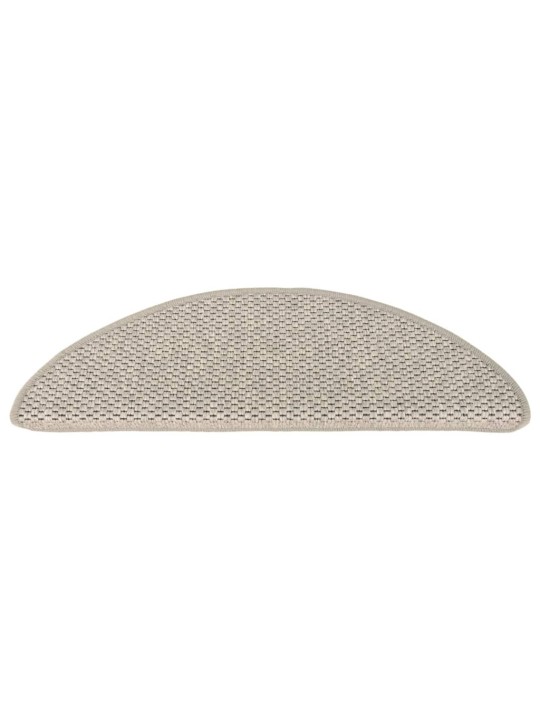 Samolepicí nášlapy na schody sisal 15 ks 65x21x4 cm stříbrné