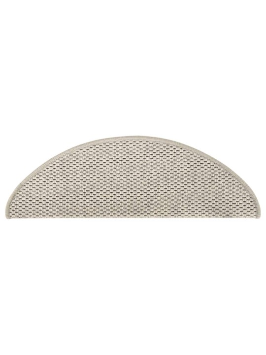 Samolepicí nášlapy na schody sisal 15 ks 65x21x4 cm stříbrné