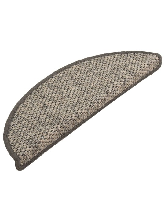 Samolepicí nášlapy na schody sisal 15 ks 65x21x4 cm hnědobéžové