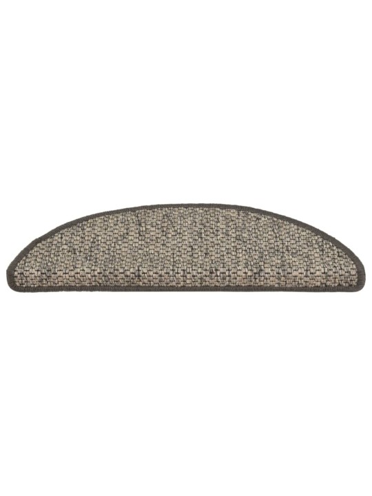 Samolepicí nášlapy na schody sisal 15 ks 65x21x4 cm hnědobéžové