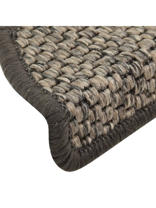 Samolepicí nášlapy na schody sisal 15 ks 65x21x4 cm hnědobéžové