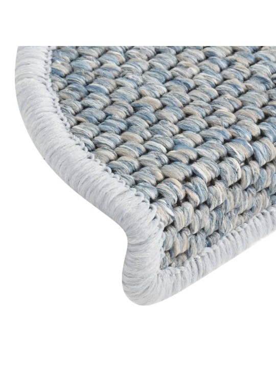 Samolepící nášlapy na schody vzhled sisal 15 ks 65x21x4cm modré