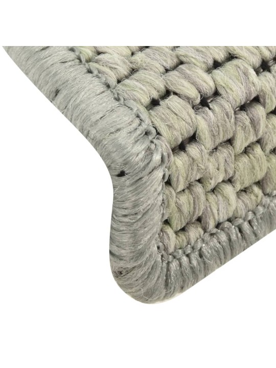 Samolepicí nášlapy na schody sisal 15ks 65x21x4cm světle zelené