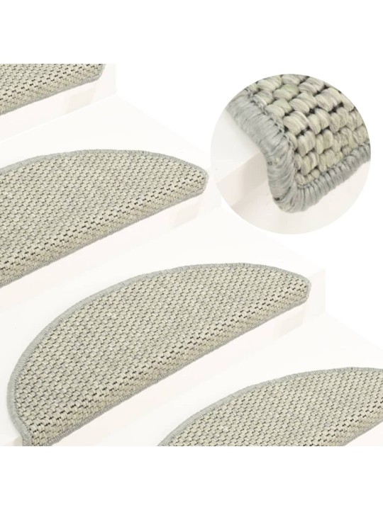 Samolepicí nášlapy na schody sisal 15ks 65x21x4cm světle zelené