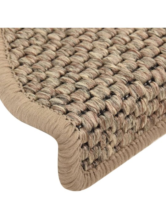 Samolepící nášlapy na schody vzhled sisal 15 ks 65x21x4 cm