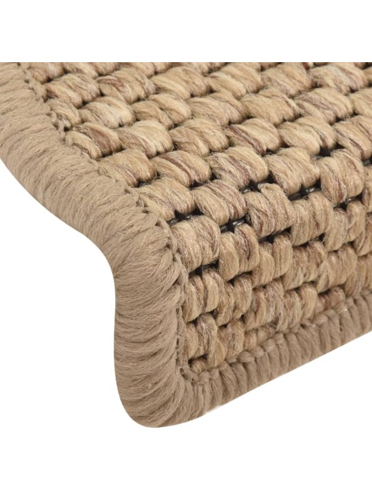 Samolepící nášlapy na schody vzhled sisal 15 ks 65x21x4 cm