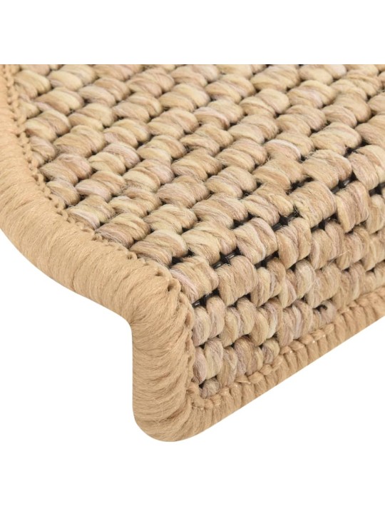 Samolepící nášlapy na schody vzhled sisal 15 ks 65x21x4 cm