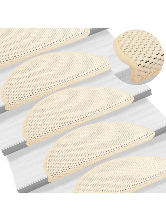 Samolepicí nášlapy na schody sisal 15 ks 65 x 21 x 4 cm berber