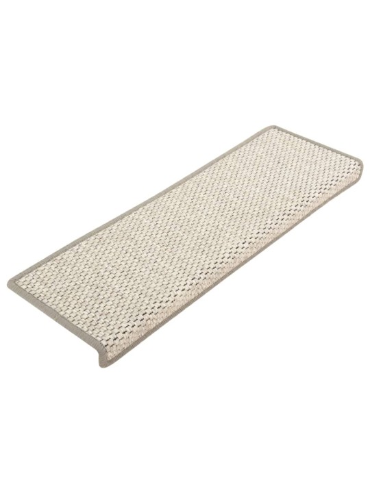 Samolepicí nášlapy na schody sisal 15 ks 65 x 21 x 4 cm platina