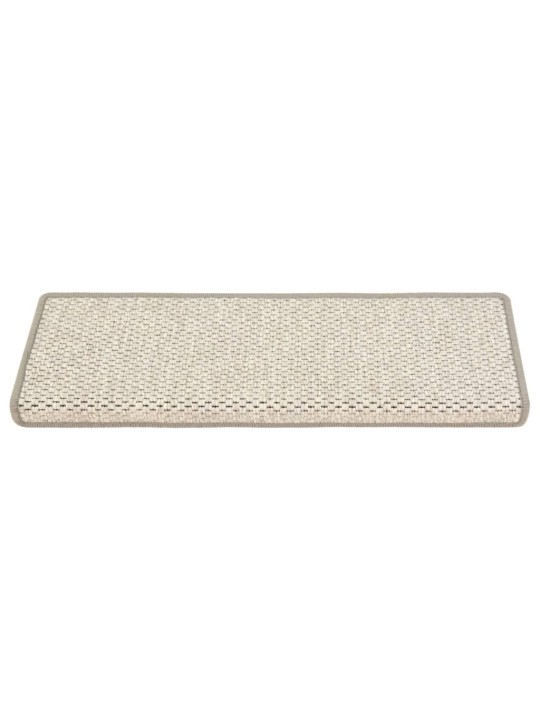Samolepicí nášlapy na schody sisal 15 ks 65 x 21 x 4 cm platina