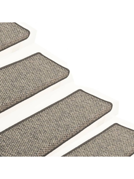 Samolepící nášlapy na schody sisal 15ks 65x21x4cm šedé a béžové