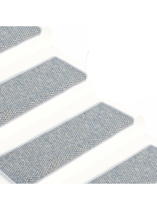 Samolepící nášlapy na schody vzhled sisal 15 ks 65x21x4cm modré