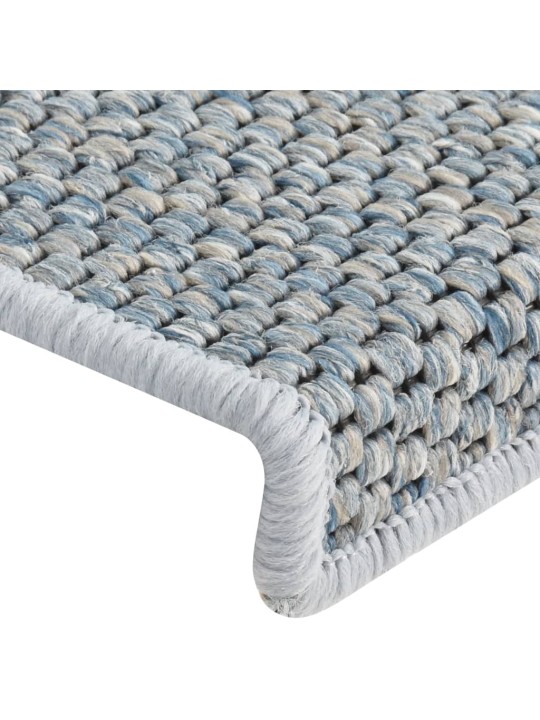 Samolepící nášlapy na schody vzhled sisal 15 ks 65x21x4cm modré