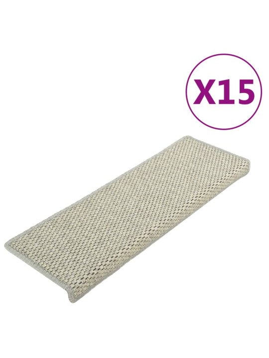 Samolepící nášlapy na schody vzhled sisal 15ks 65x21x4cm zelené