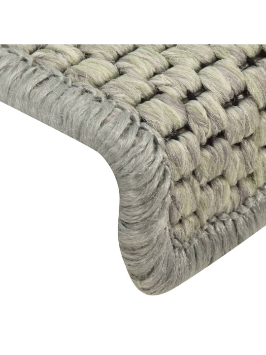 Samolepící nášlapy na schody vzhled sisal 15ks 65x21x4cm zelené