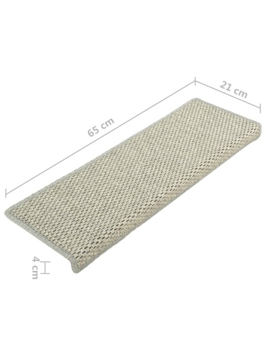 Samolepící nášlapy na schody vzhled sisal 15ks 65x21x4cm zelené