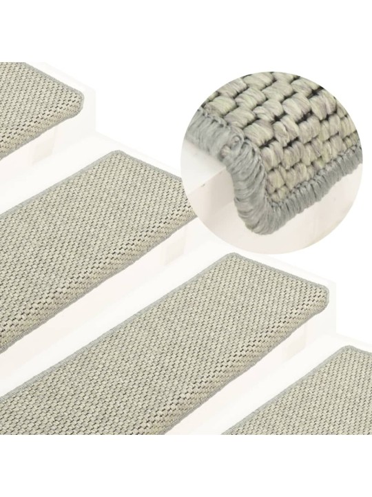 Samolepící nášlapy na schody vzhled sisal 15ks 65x21x4cm zelené