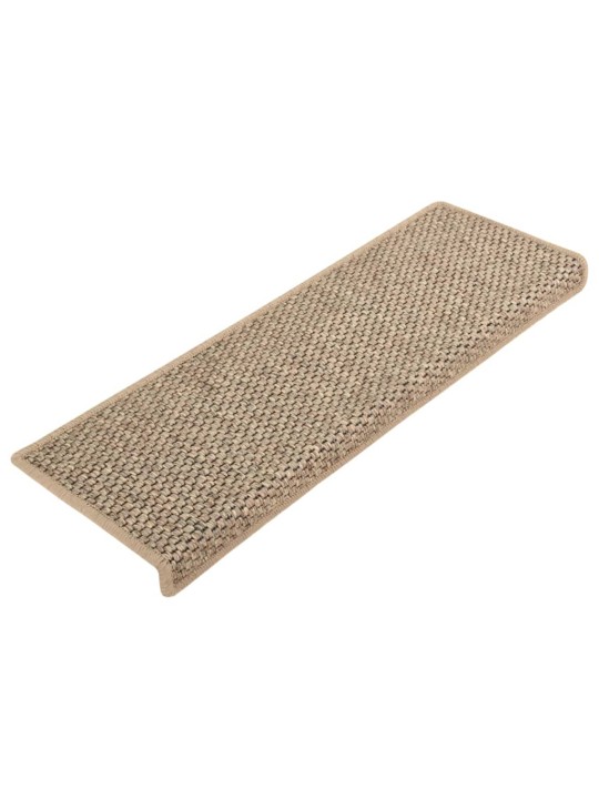 Samolepící nášlapy na schody vzhled sisal 15ks 65x21x4cm béžové