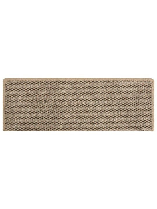 Samolepící nášlapy na schody vzhled sisal 15ks 65x21x4cm béžové