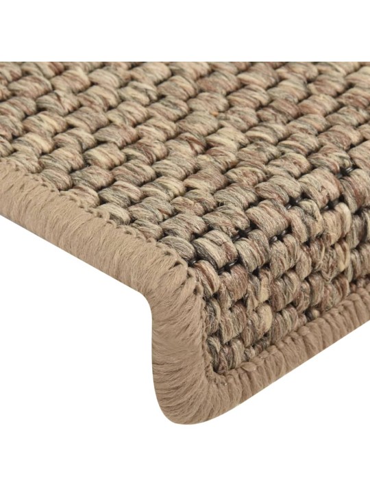 Samolepící nášlapy na schody vzhled sisal 15ks 65x21x4cm béžové