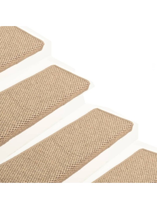 Samolepící nášlapy na schody vzhled sisal 15 ks 65x21x4 cm