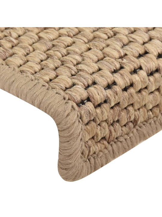 Samolepící nášlapy na schody vzhled sisal 15 ks 65x21x4 cm