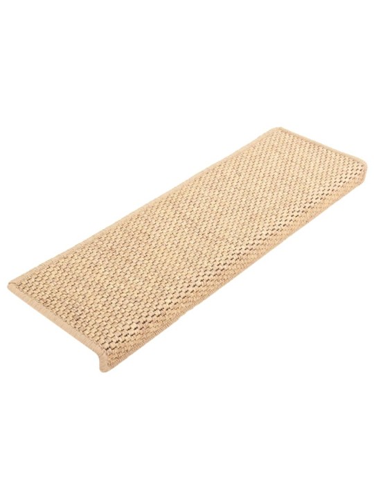 Samolepicí nášlapy na schody sisal 15ks 65x21x4cm světle béžové