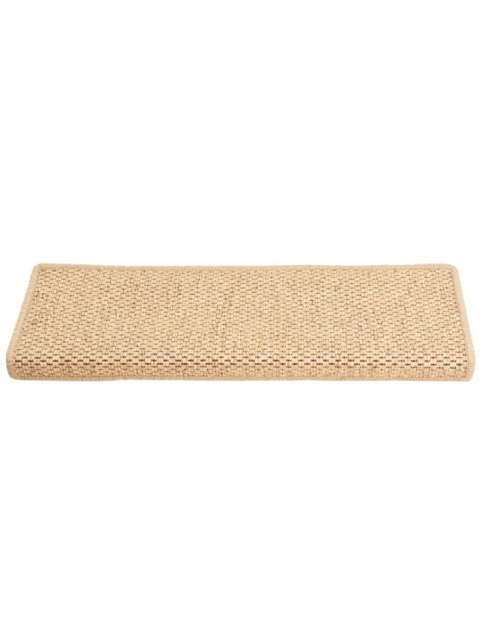 Samolepicí nášlapy na schody sisal 15ks 65x21x4cm světle béžové