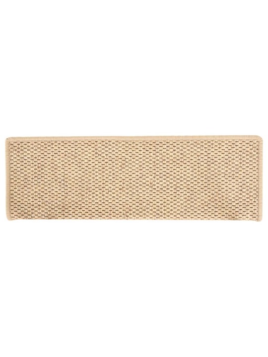 Samolepicí nášlapy na schody sisal 15ks 65x21x4cm světle béžové