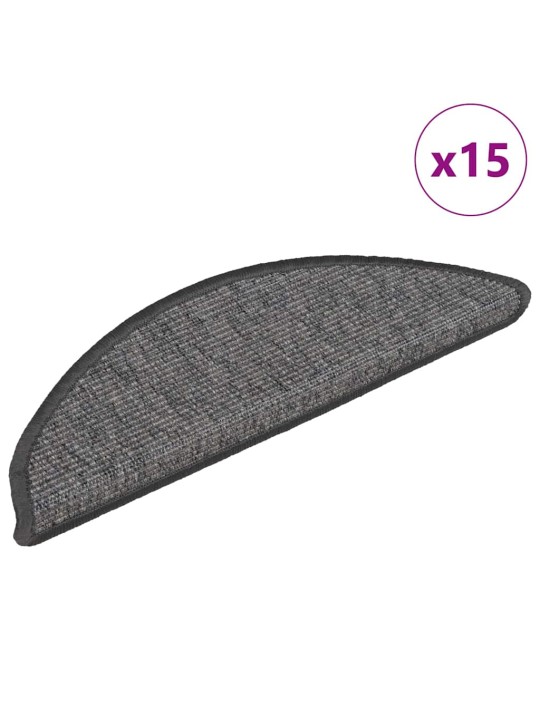 Samolepící nášlapy na schody 15 ks 56x17x3 cm béžové s šedé