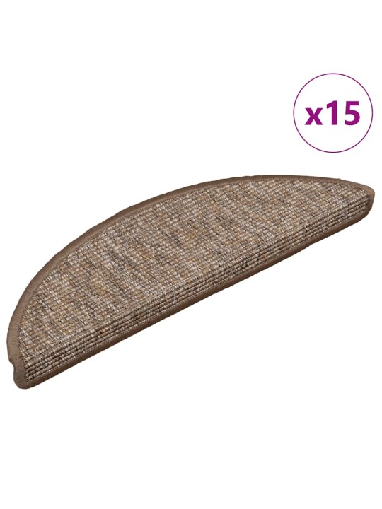 Samolepící nášlapy na schody 15 ks 56x17x3 cm světle hnědé