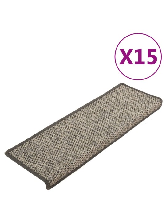 Samolepící nášlapy na schody 15 ks 65x21x4 cm šedé a béžové