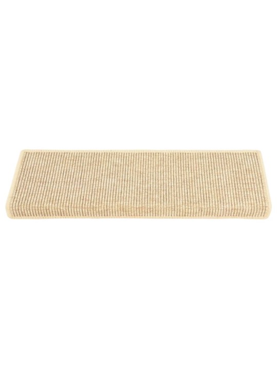 Nášlapy na schody dekor sisal 15 ks 65x21x4 cm světle béžové
