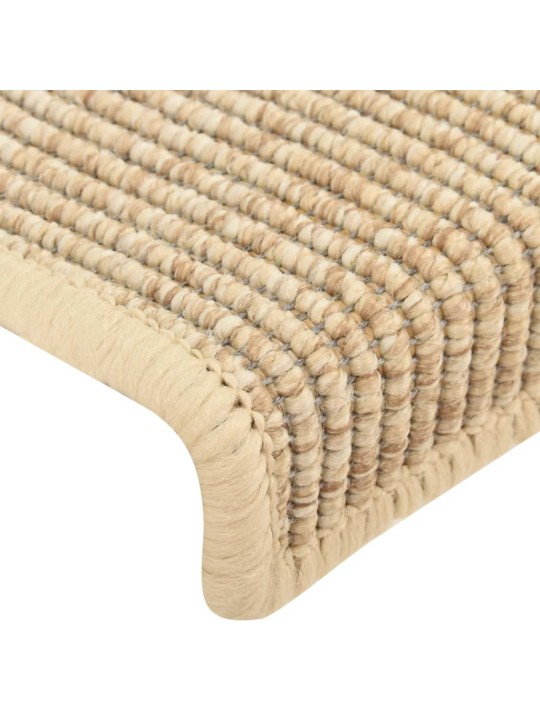 Nášlapy na schody dekor sisal 15 ks 65x21x4 cm světle béžové