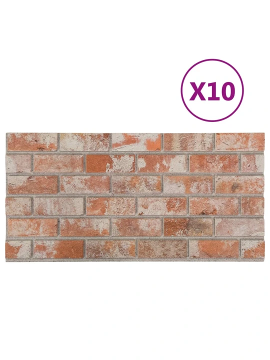 3D nástěnné panely design červené cihly 10 ks EPS