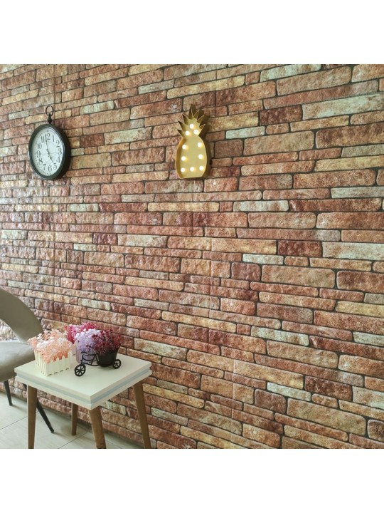 3D nástěnné panely design hnědé cihly 10 ks EPS