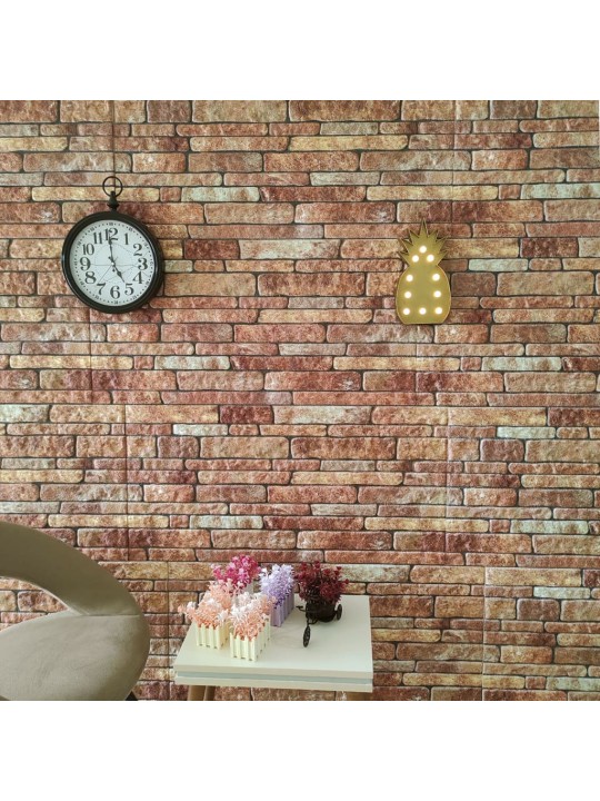 3D nástěnné panely design hnědé cihly 10 ks EPS