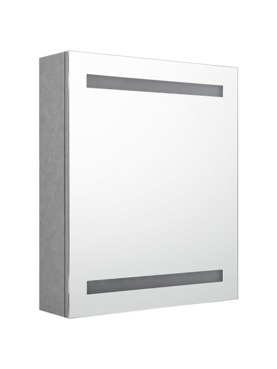 LED koupelnová skříňka se zrcadlem betonově šedá 50x14x60 cm