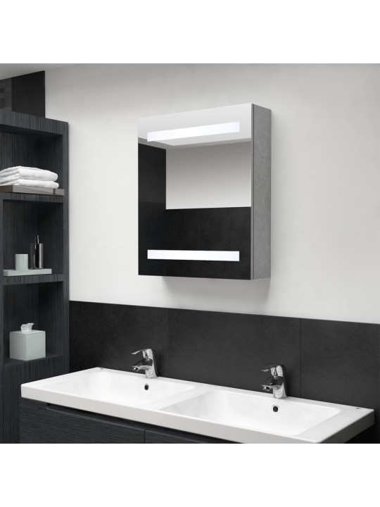 LED koupelnová skříňka se zrcadlem betonově šedá 50x14x60 cm