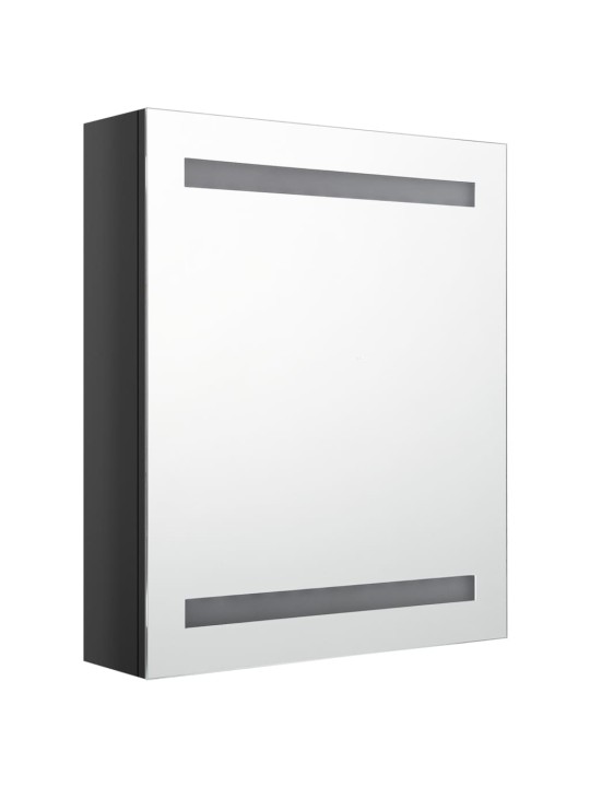 LED koupelnová skříňka se zrcadlem zářivě černá 50 x 14 x 60 cm