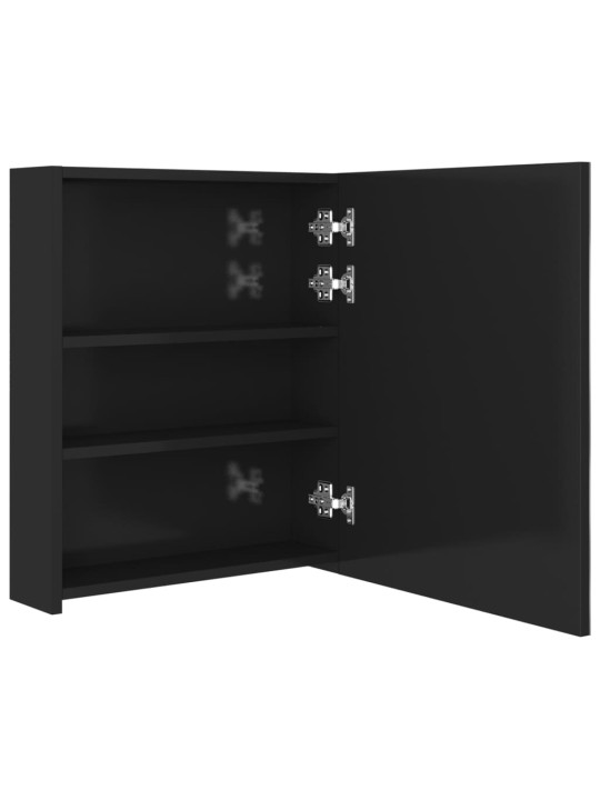 LED koupelnová skříňka se zrcadlem zářivě černá 50 x 14 x 60 cm
