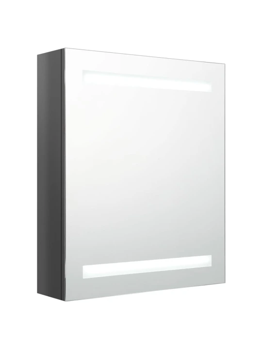 LED koupelnová skříňka se zrcadlem zářivě šedá 50 x 14 x 60 cm