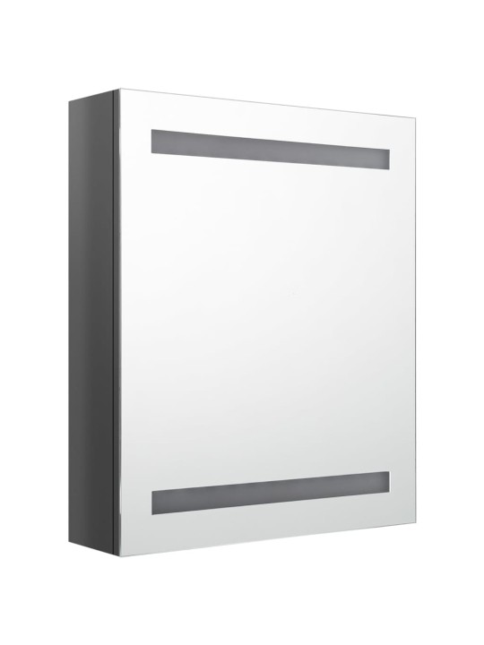 LED koupelnová skříňka se zrcadlem zářivě šedá 50 x 14 x 60 cm