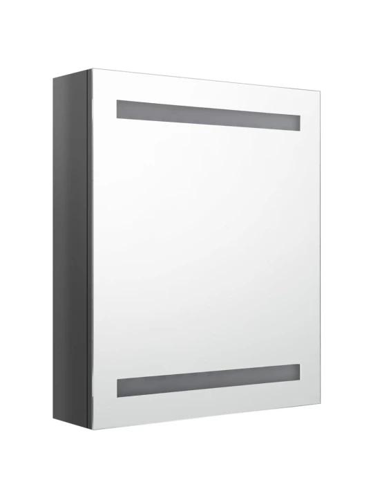 LED koupelnová skříňka se zrcadlem zářivě šedá 50 x 14 x 60 cm