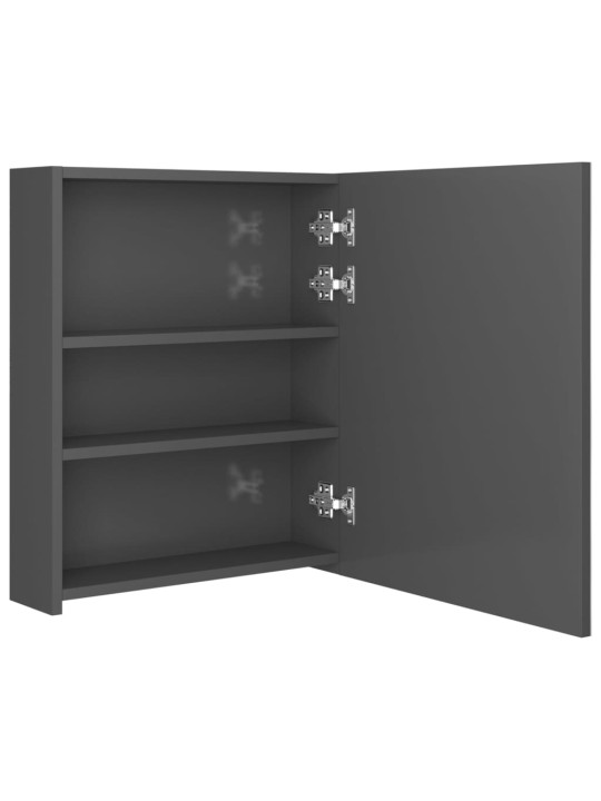 LED koupelnová skříňka se zrcadlem zářivě šedá 50 x 14 x 60 cm
