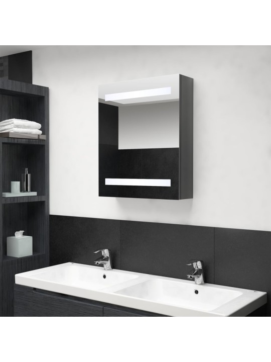 LED koupelnová skříňka se zrcadlem zářivě šedá 50 x 14 x 60 cm