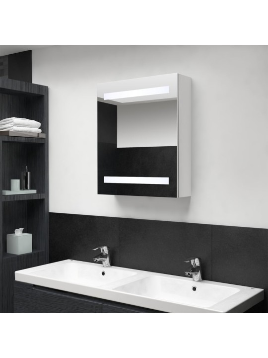 LED koupelnová skříňka se zrcadlem zářivě bílá 50 x 14 x 60 cm